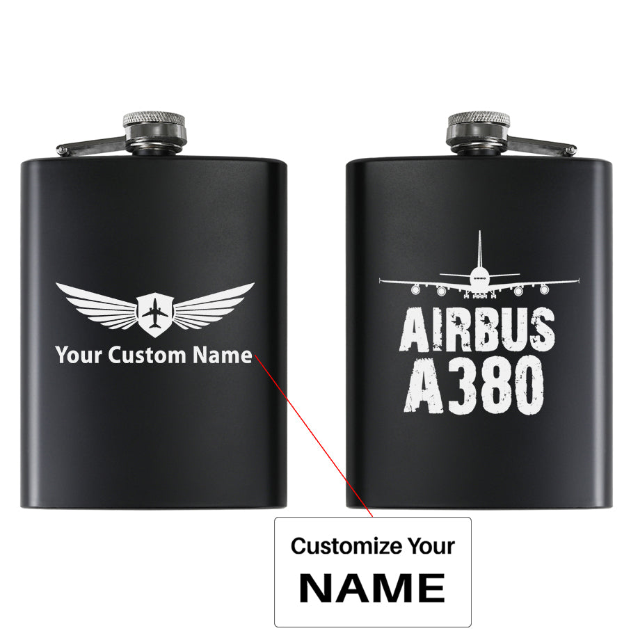 Airbus A380 & Plane Designed Stainless Steel Hip Flasks