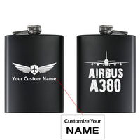 Thumbnail for Airbus A380 & Plane Designed Stainless Steel Hip Flasks