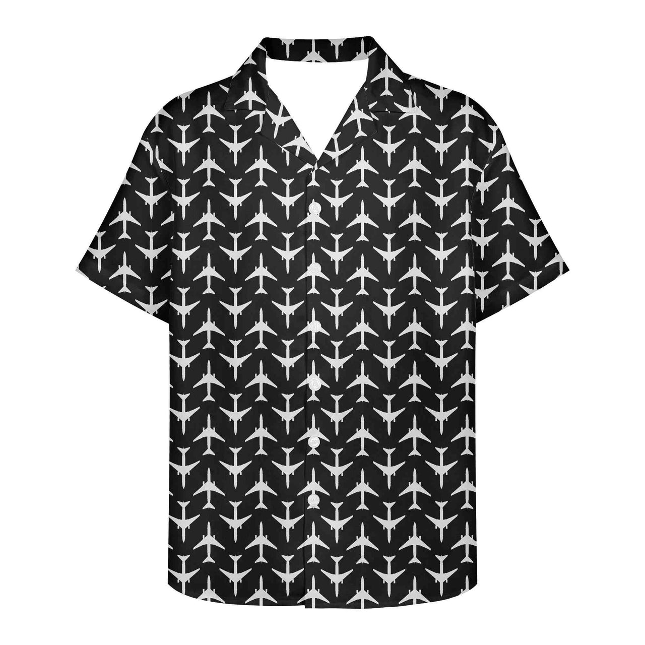 Perfectly Sized Seamless Airplanes Black Designed 3D Hawaiian Shirts