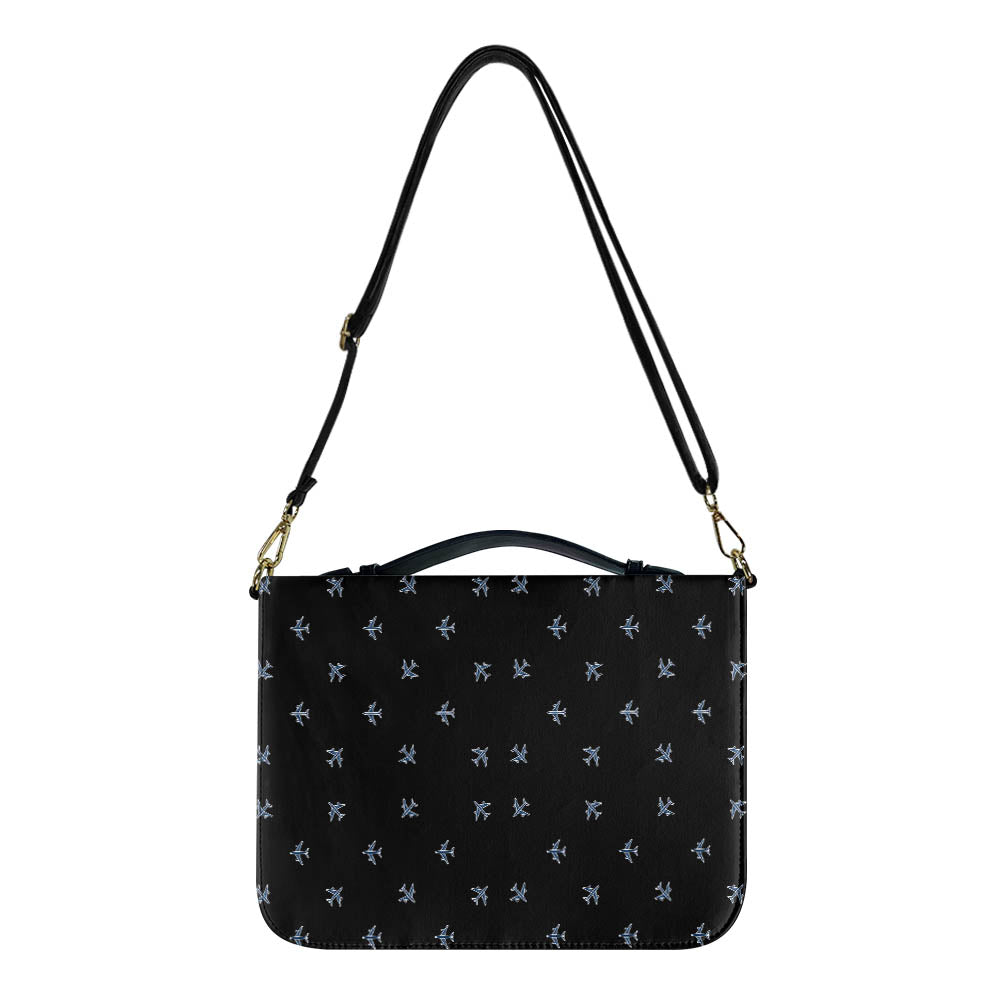 Nice Airplanes (Black) 2 Designed PU Accessories Bags Strap Style