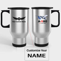 Thumbnail for Airbus A380 Love at first flight Designed Travel Mugs (With Holder)