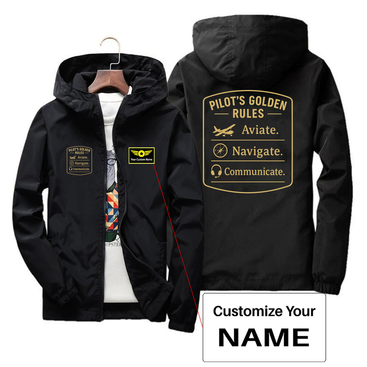 Pilot's Golden Rules Designed Thin Windbreaker Jackets