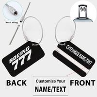 Thumbnail for Boeing 777 & Text Designed Fashion Metal Luggage Tags