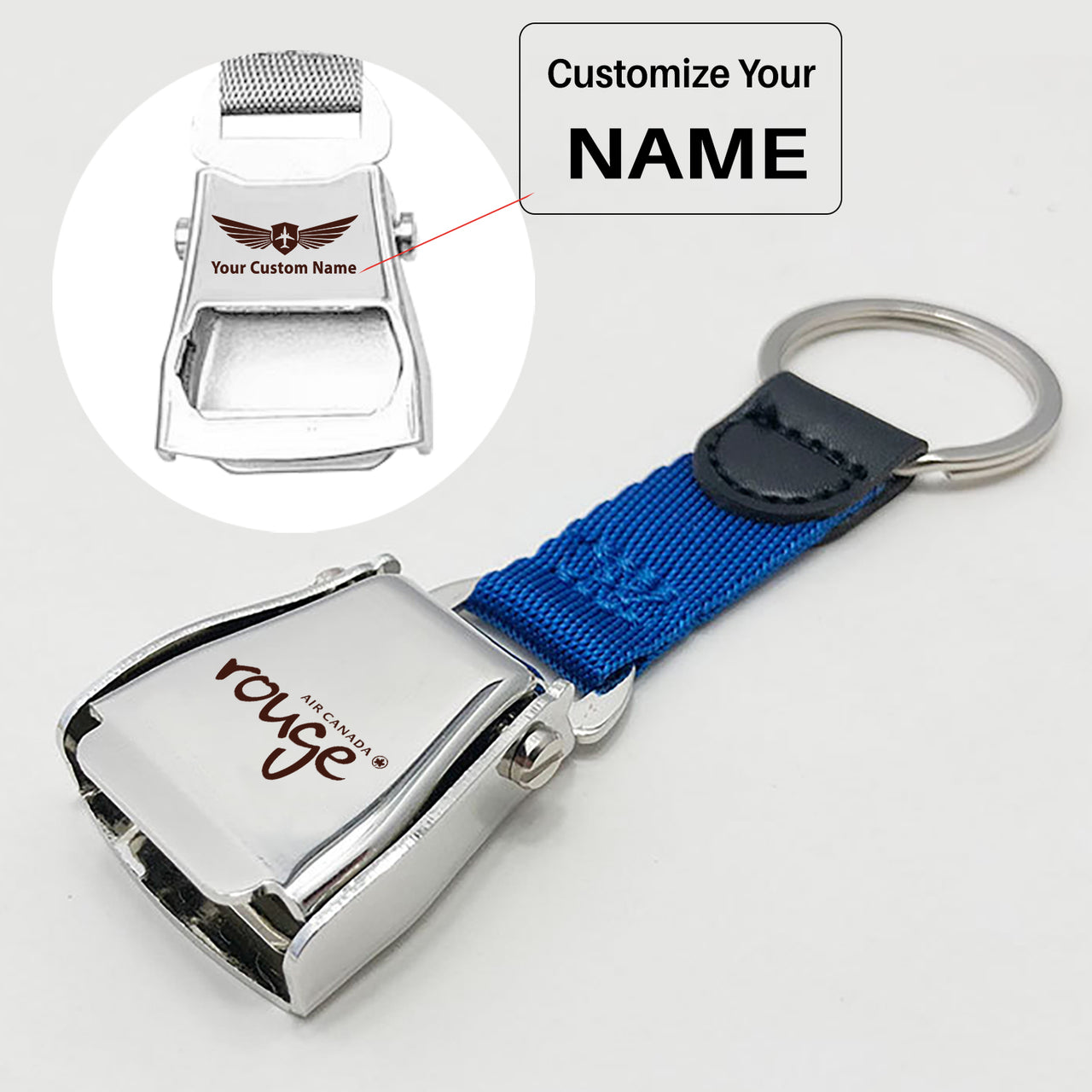Air Canada rouge Airlines Designed Airplane Seat Belt Key Chains