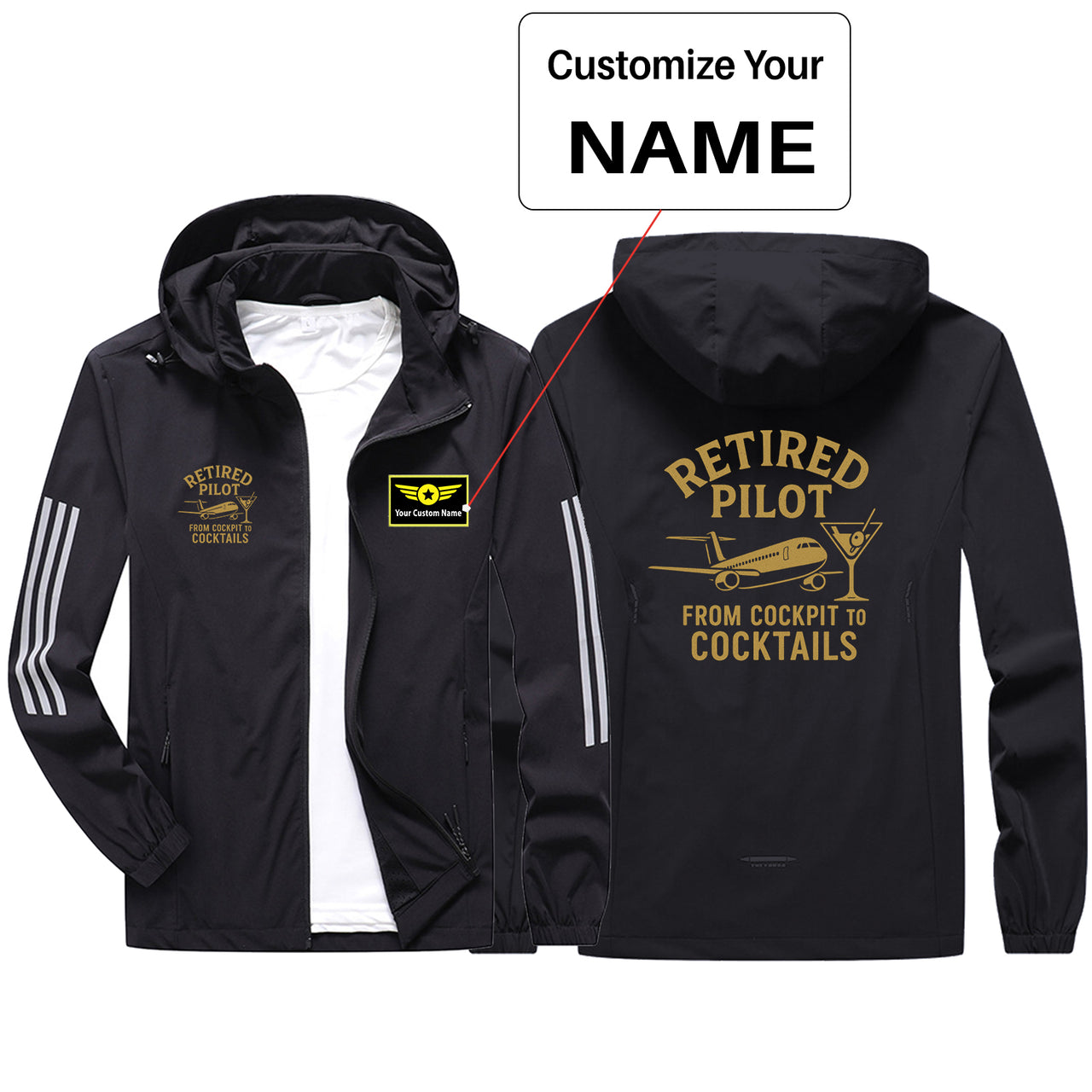 Retired Pilot & Coctails Design Sport & Running Jackets