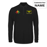Thumbnail for Colourful 3 Airplanes Designed Long Sleeve Polo T-Shirts