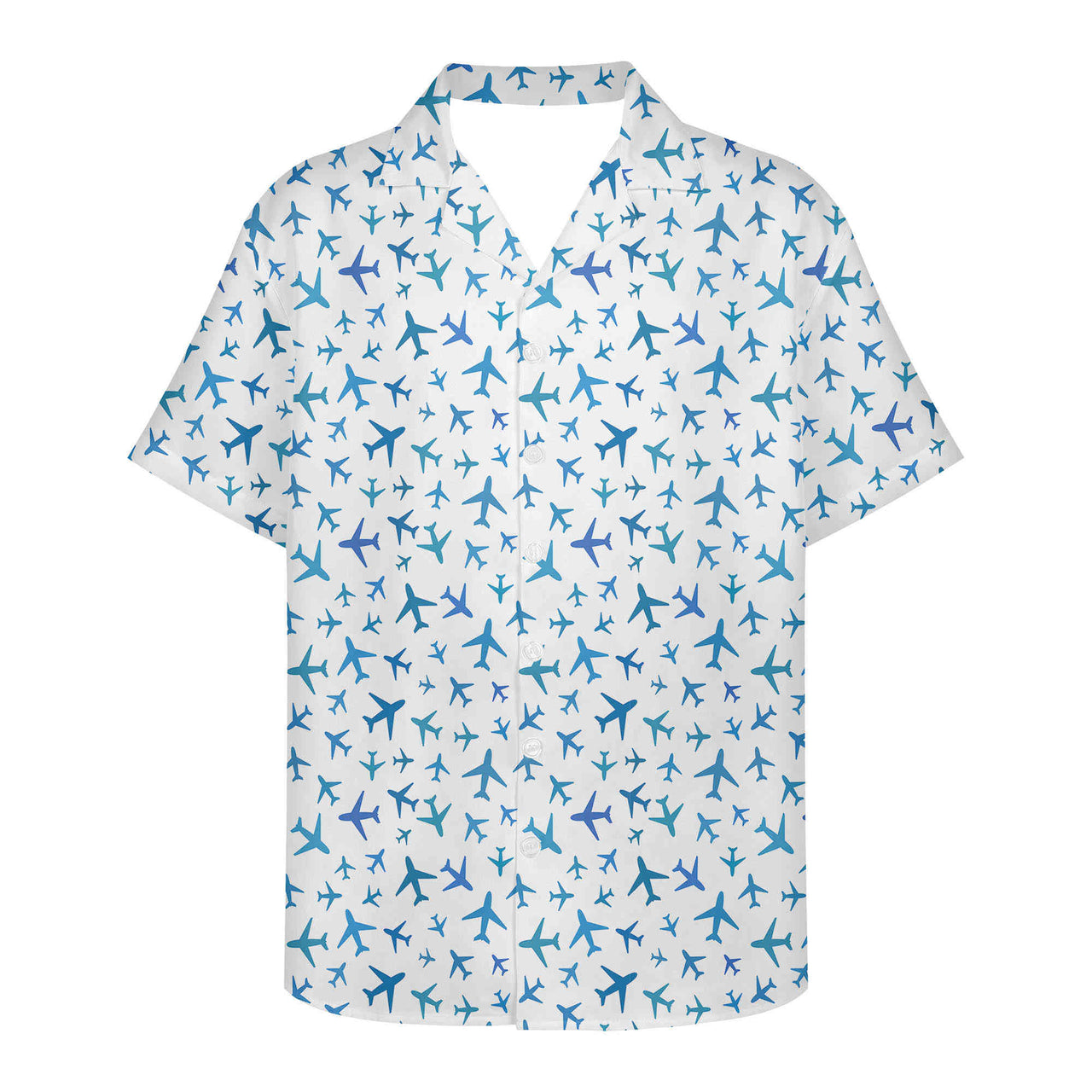 Many Airplanes White  Designed 3D Hawaiian Shirts