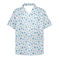 Thumbnail for Many Airplanes White  Designed 3D Hawaiian Shirts