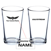 Thumbnail for Gulfstream & Text Designed Beer & Water Glasses