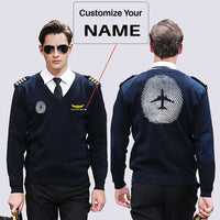 Thumbnail for Aviation Finger Print Designed Wool Pilot Sweaters