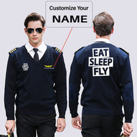 Thumbnail for Eat Sleep Fly Designed Wool Pilot Sweaters