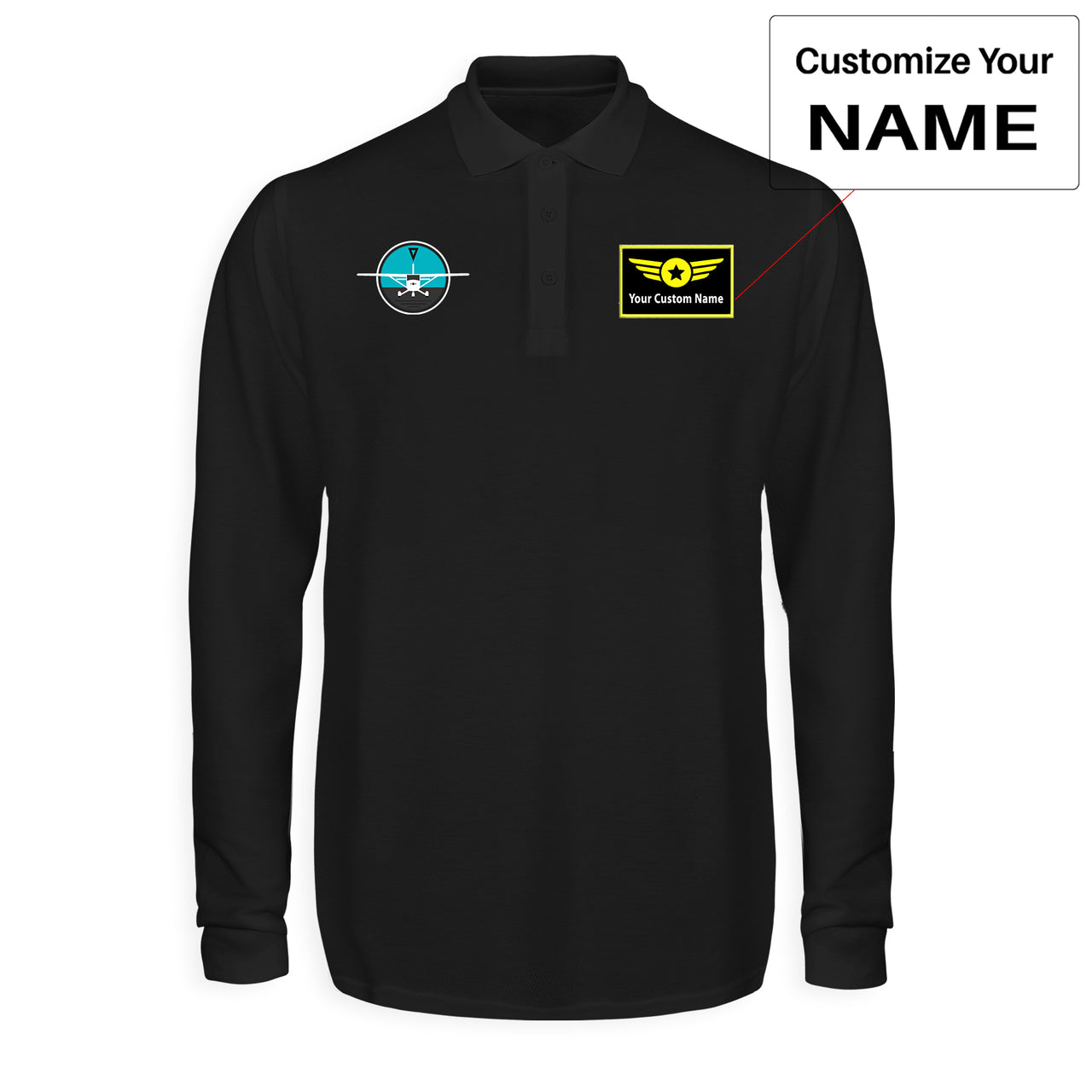 Cessna & Gyro Designed Long Sleeve Polo T-Shirts