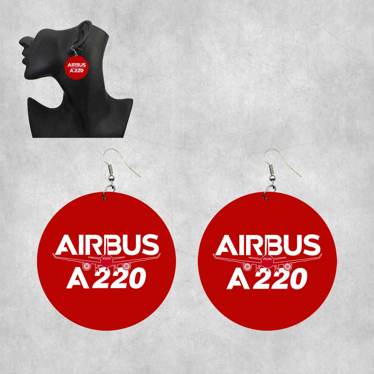 Amazing Airbus A220 Designed Wooden Drop Earrings