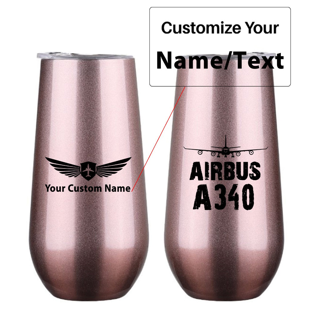 Airbus A340 & Plane Designed 6oz Egg Cups