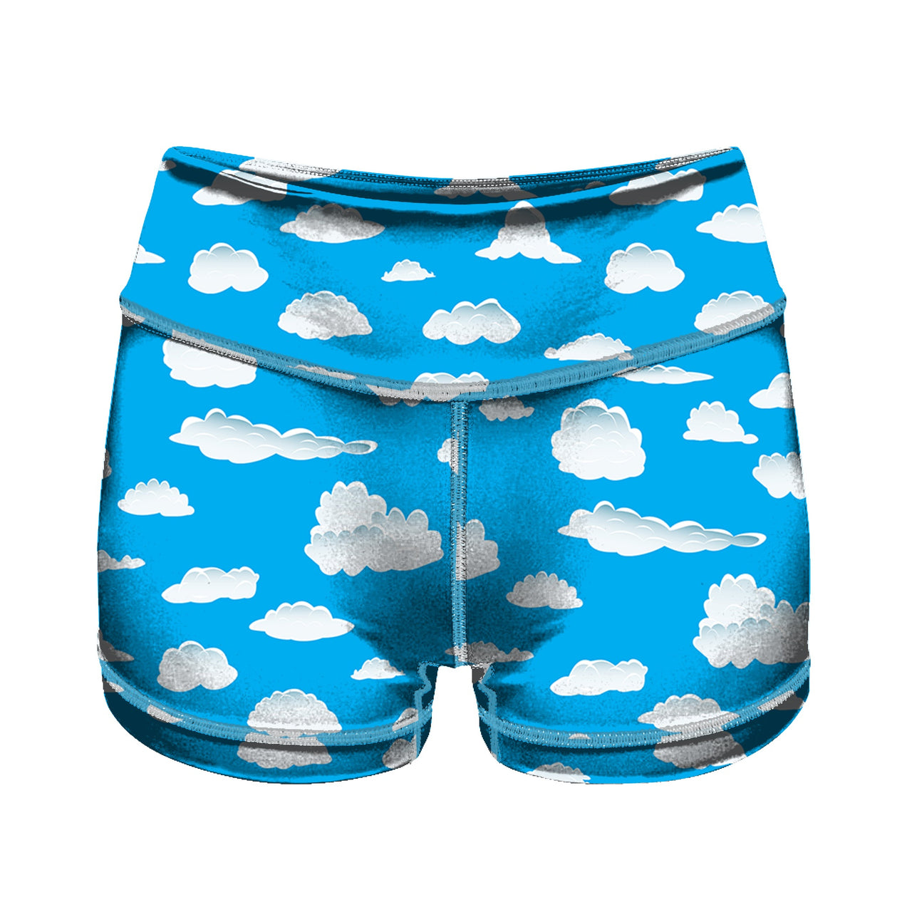 Amazing Clouds Designed Women Yoga Shorts Pants