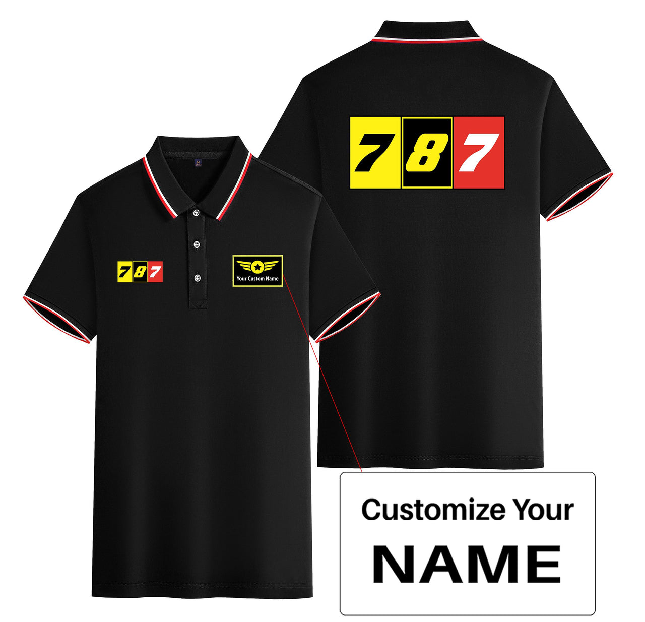 Flat Colourful 787 Designed Stylish Polo T-Shirts (Double-Side)
