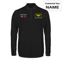 Thumbnail for Airplane Mode On Designed Long Sleeve Polo T-Shirts