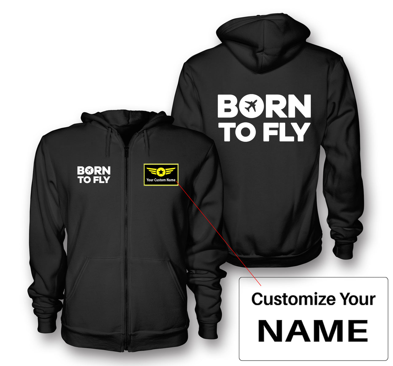 Born To Fly Special Designed Zipped Hoodies