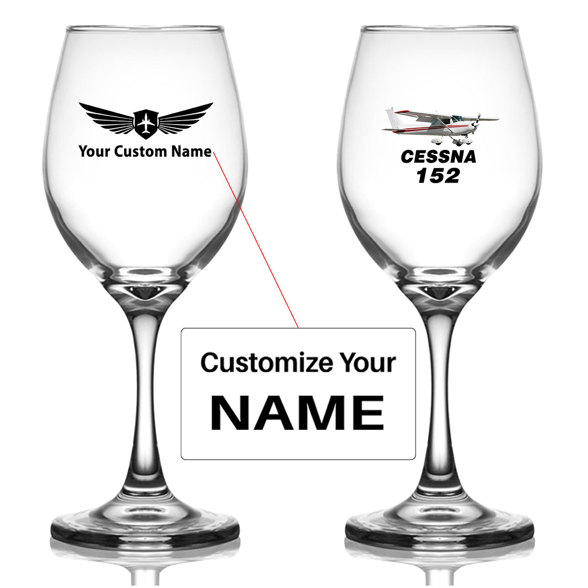 The Cessna 152 Designed Wine Glasses