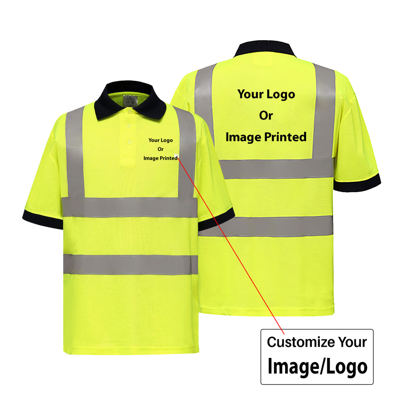 Double Side Your Custom Logos Designed Reflective Polo T-Shirts