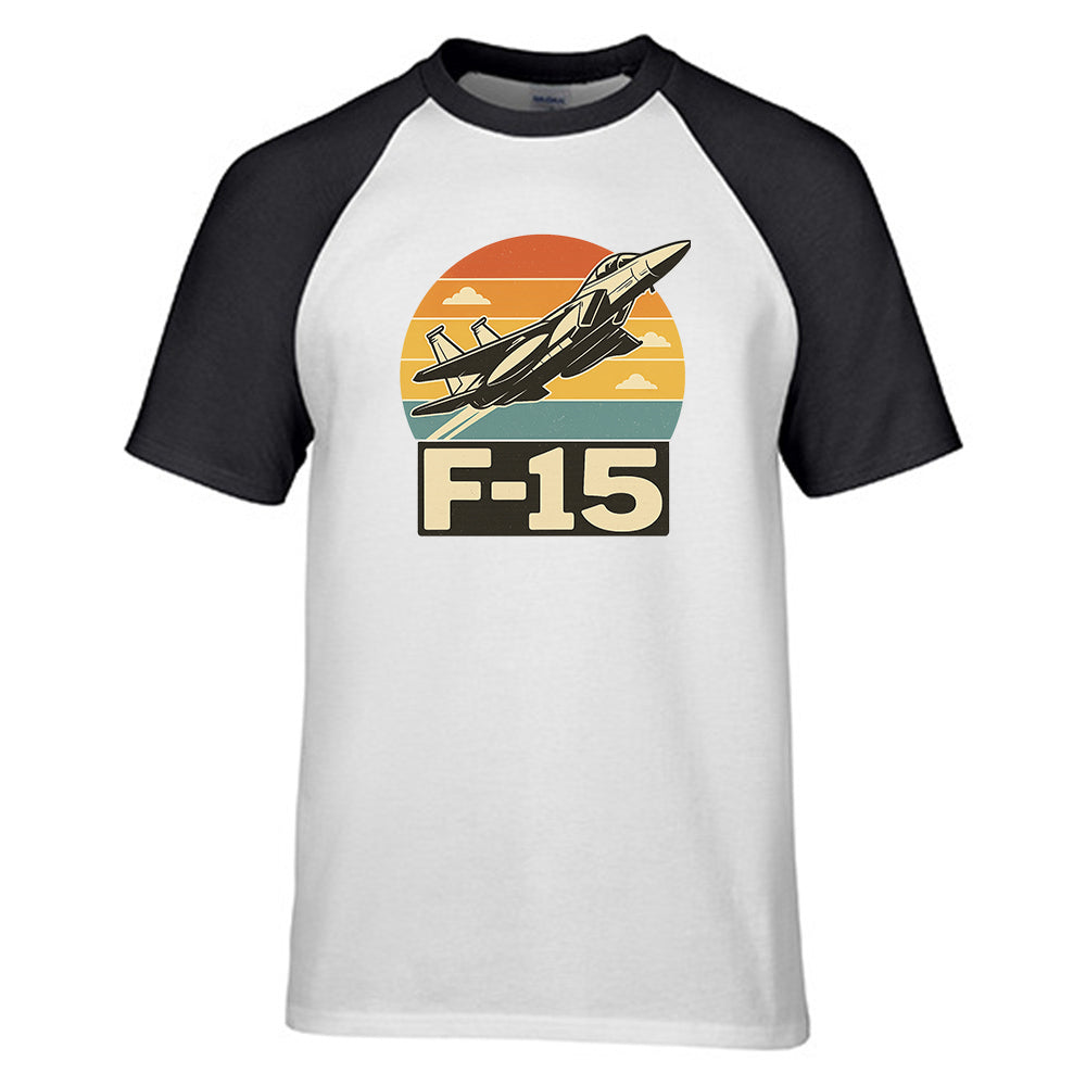 Retro Fighter Jet F15 Designed Raglan T-Shirts