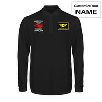 Thumbnail for If You're Cool You're Probably a Pilot Designed Long Sleeve Polo T-Shirts