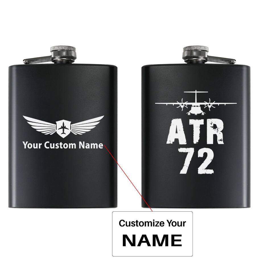 ATR-72 & Plane Designed Stainless Steel Hip Flasks
