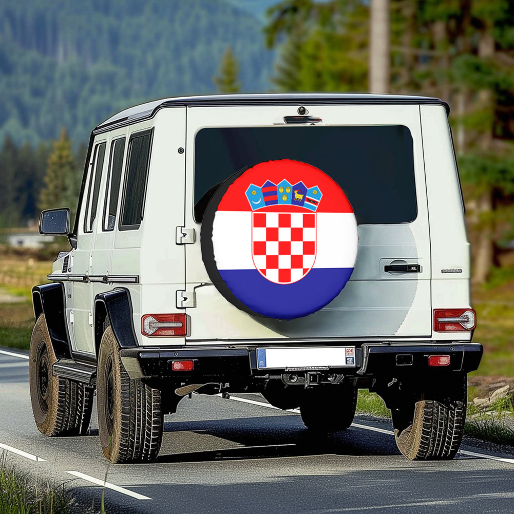 Croatian Flag Designed Tire Cover Cases