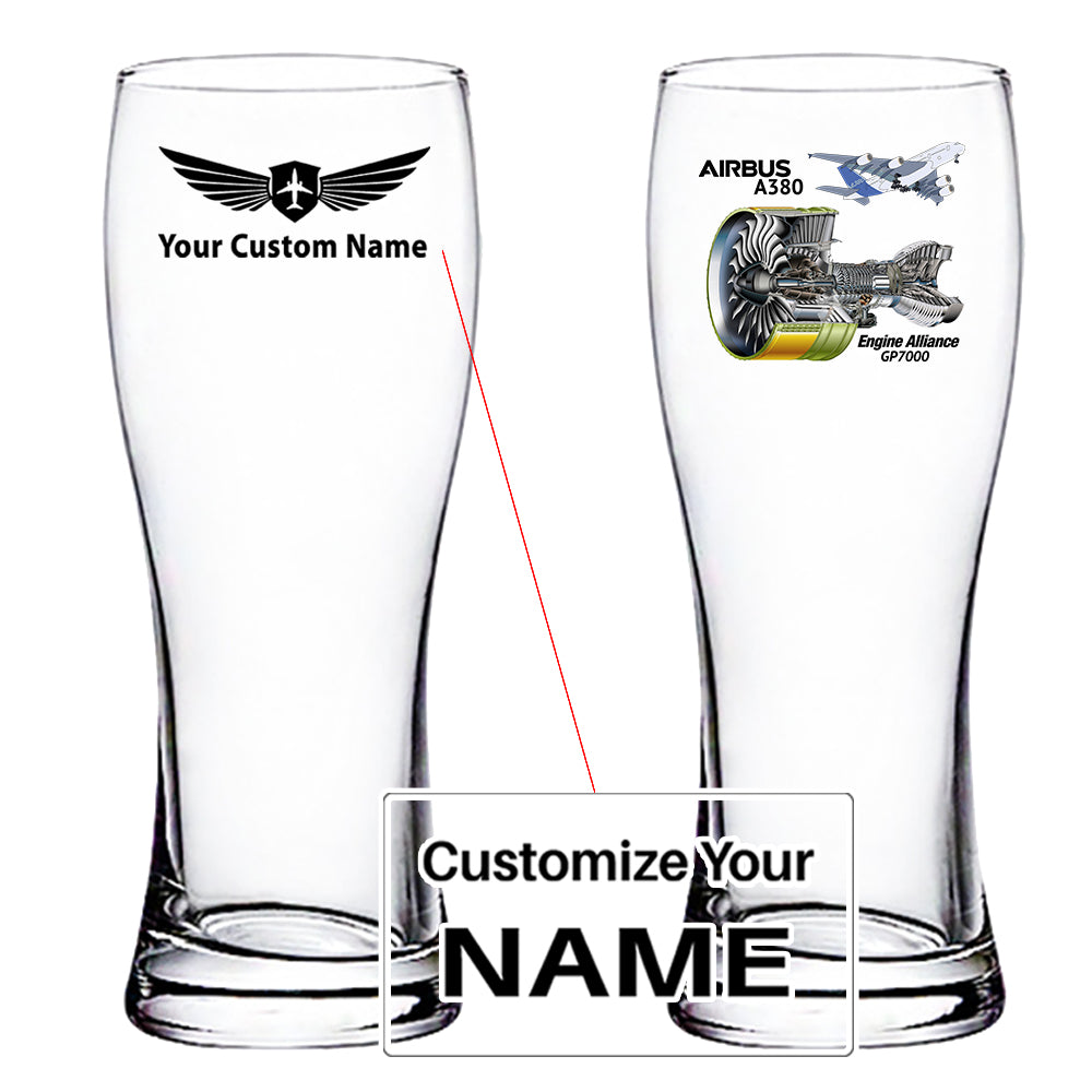 Airbus A380 & GP7000 Engine Designed Pilsner Beer Glasses