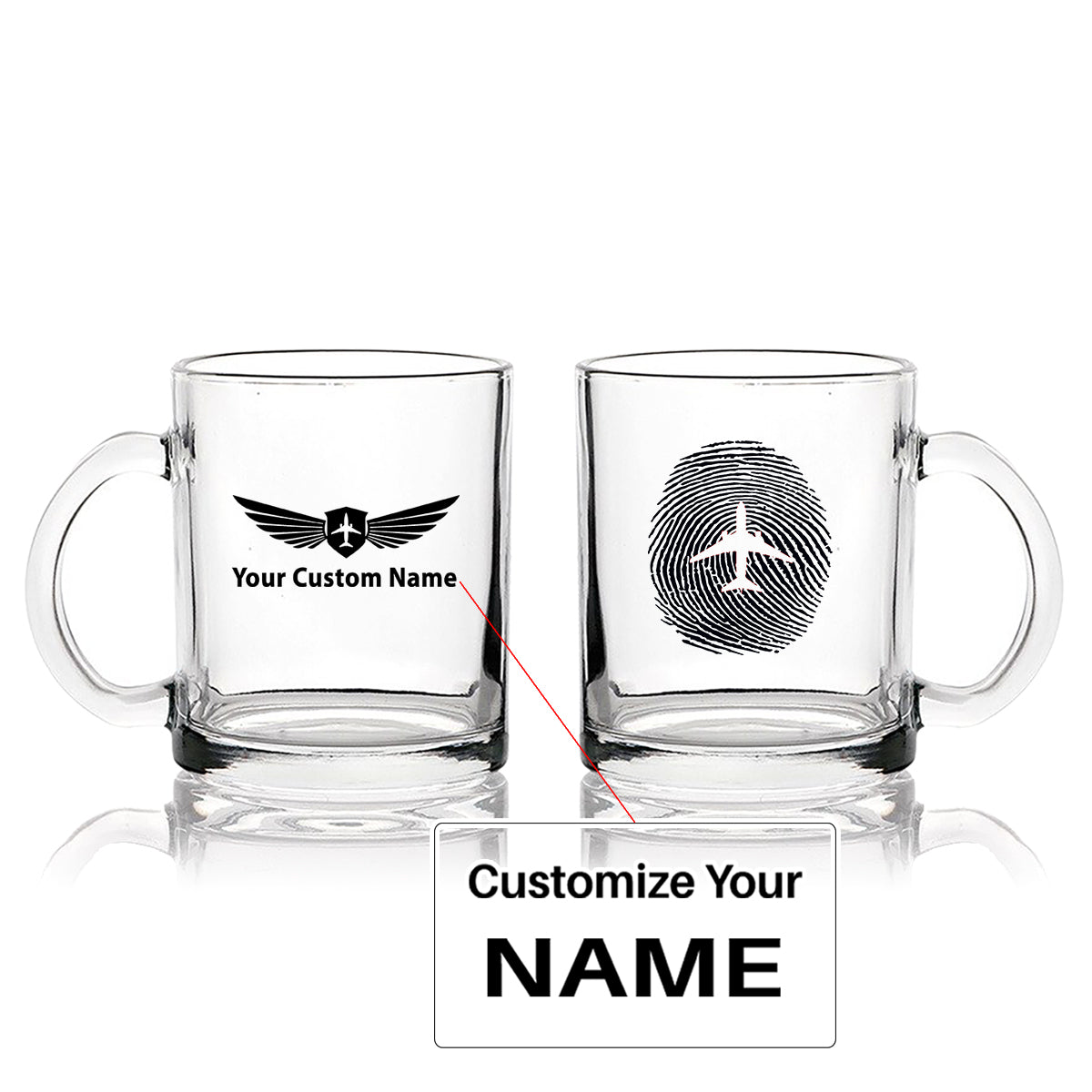 Aviation Finger Print Designed Coffee & Tea Glasses