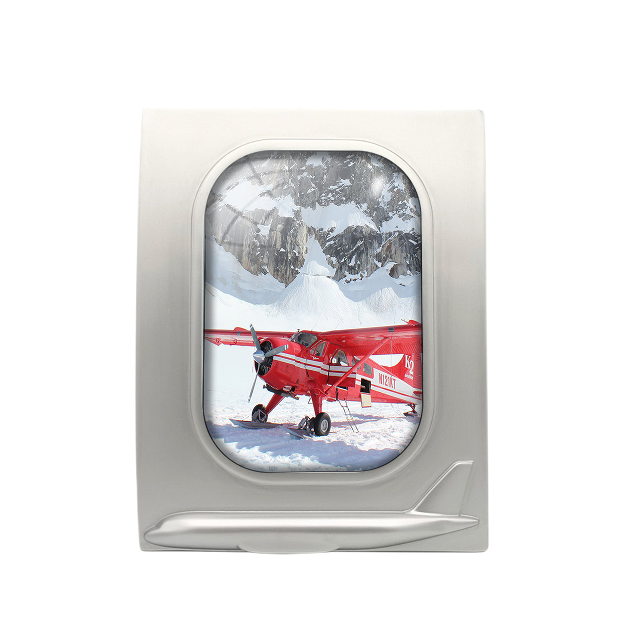 Amazing Snow Airplane Designed Airplane Window Photo Frame