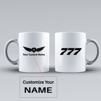 Thumbnail for 777 Flat Text Designed Ceramic White Mugs