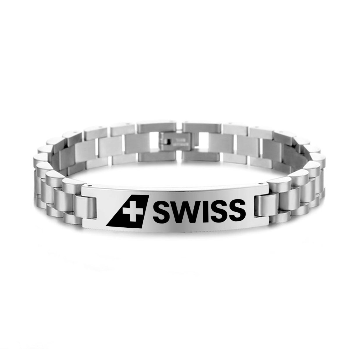 Swiss International Airlines Designed Stainless Steel Chain Bracelets