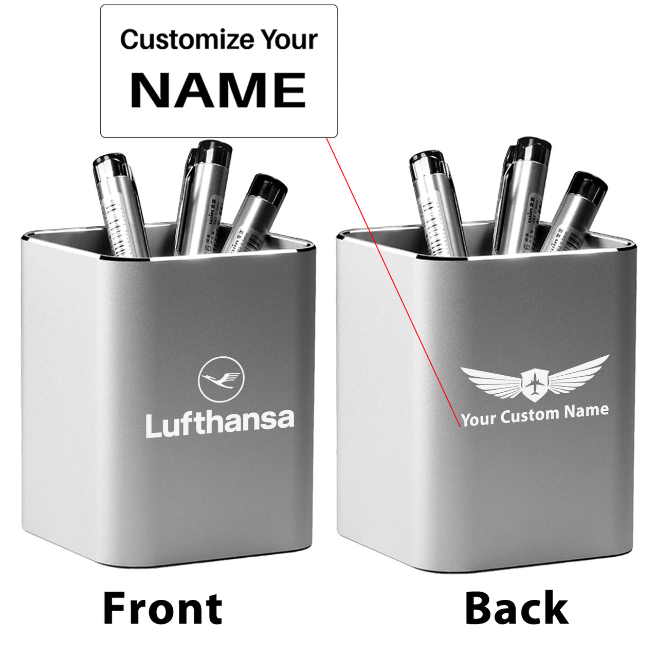 Lufthansa Airlines Designed Aluminium Alloy Pen Holders