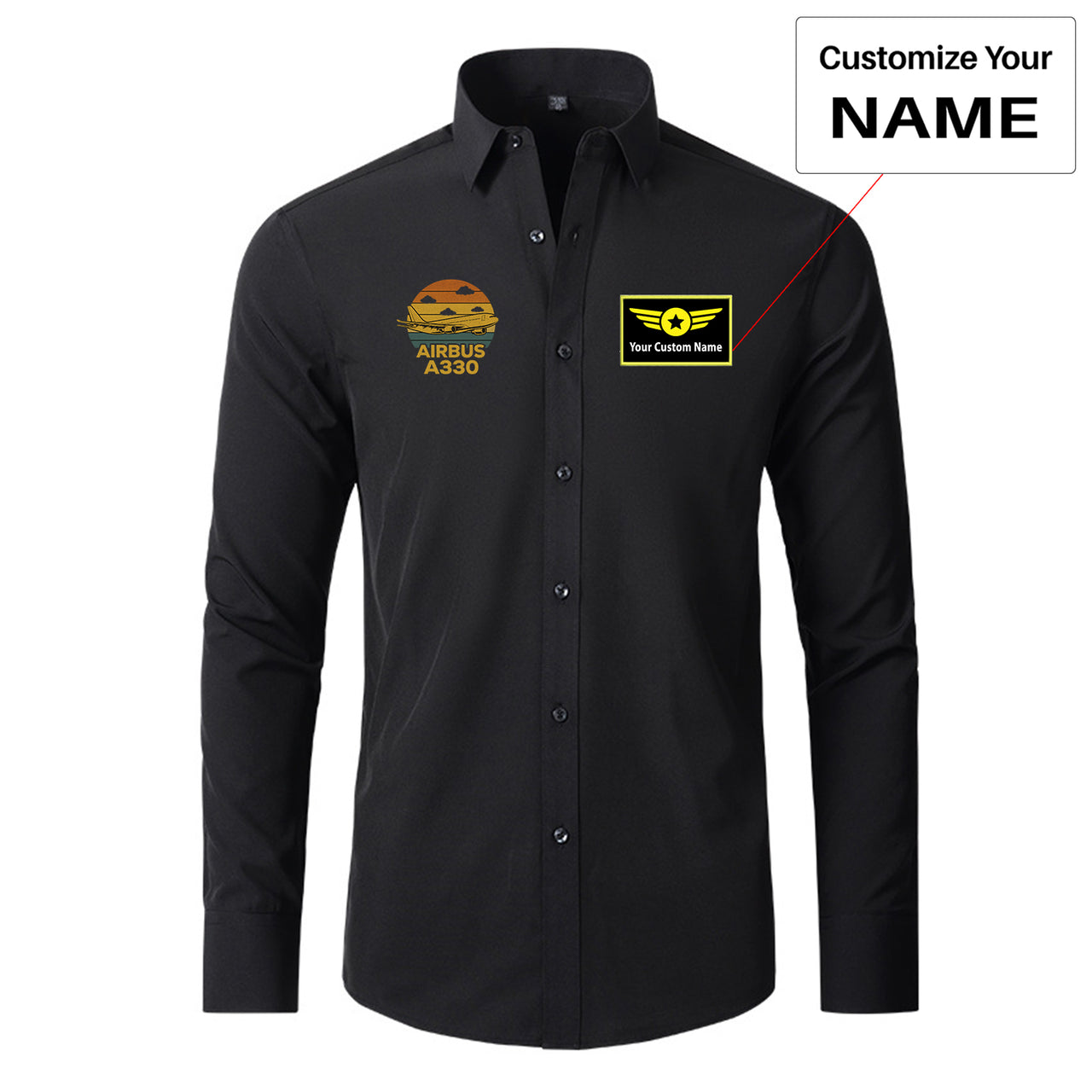 Retro Airbus A330 Designed Long Sleeve Shirts