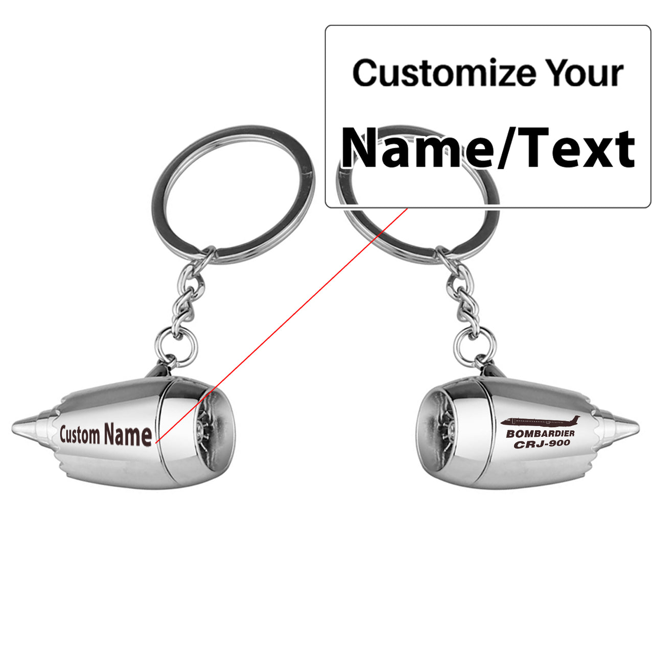 Bombardier CRJ-900 Jet Engine Turbine Key Chains