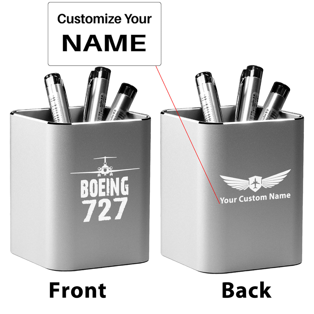 Boeing 727 & Plane Designed Aluminium Alloy Pen Holders