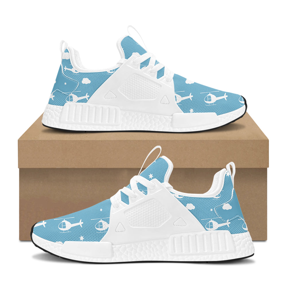 Helicopters & Clouds Designed Outdoor Sports Tennis Shoes