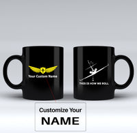 Thumbnail for This is How We Roll Designed Black Mugs