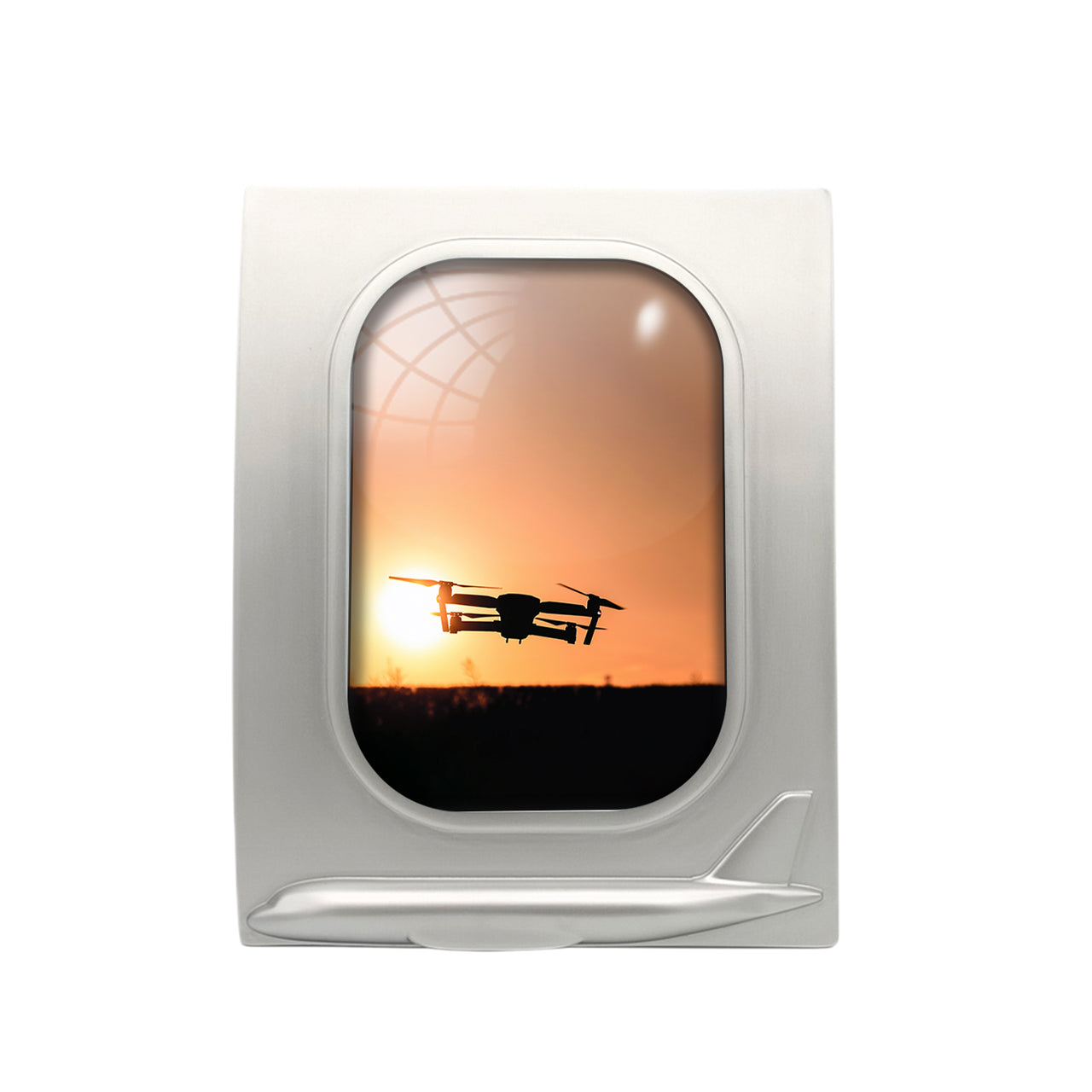 Amazing Drone in Sunset Designed Airplane Window Photo Frame