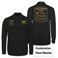 Thumbnail for Pilot's Golden Rules Designed Long Sleeve Polo T-Shirts (Double-Side)