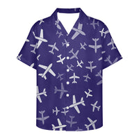 Thumbnail for Different Sizes Seamless Airplanes Designed 3D Hawaiian Shirts