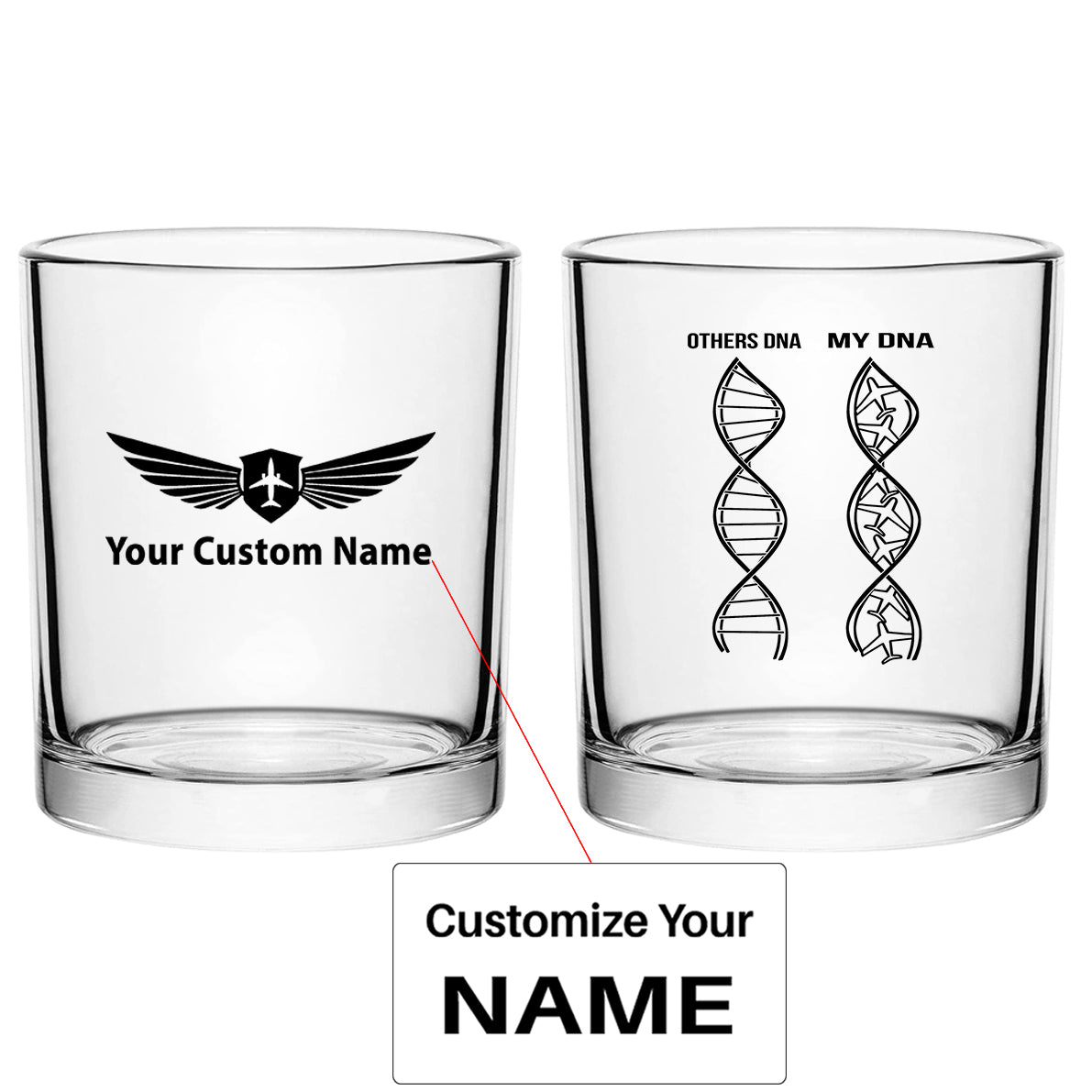 Aviation DNA Designed Special Whiskey Glasses
