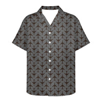 Thumbnail for Perfectly Sized Seamless Airplanes Gray Designed 3D Hawaiian Shirts