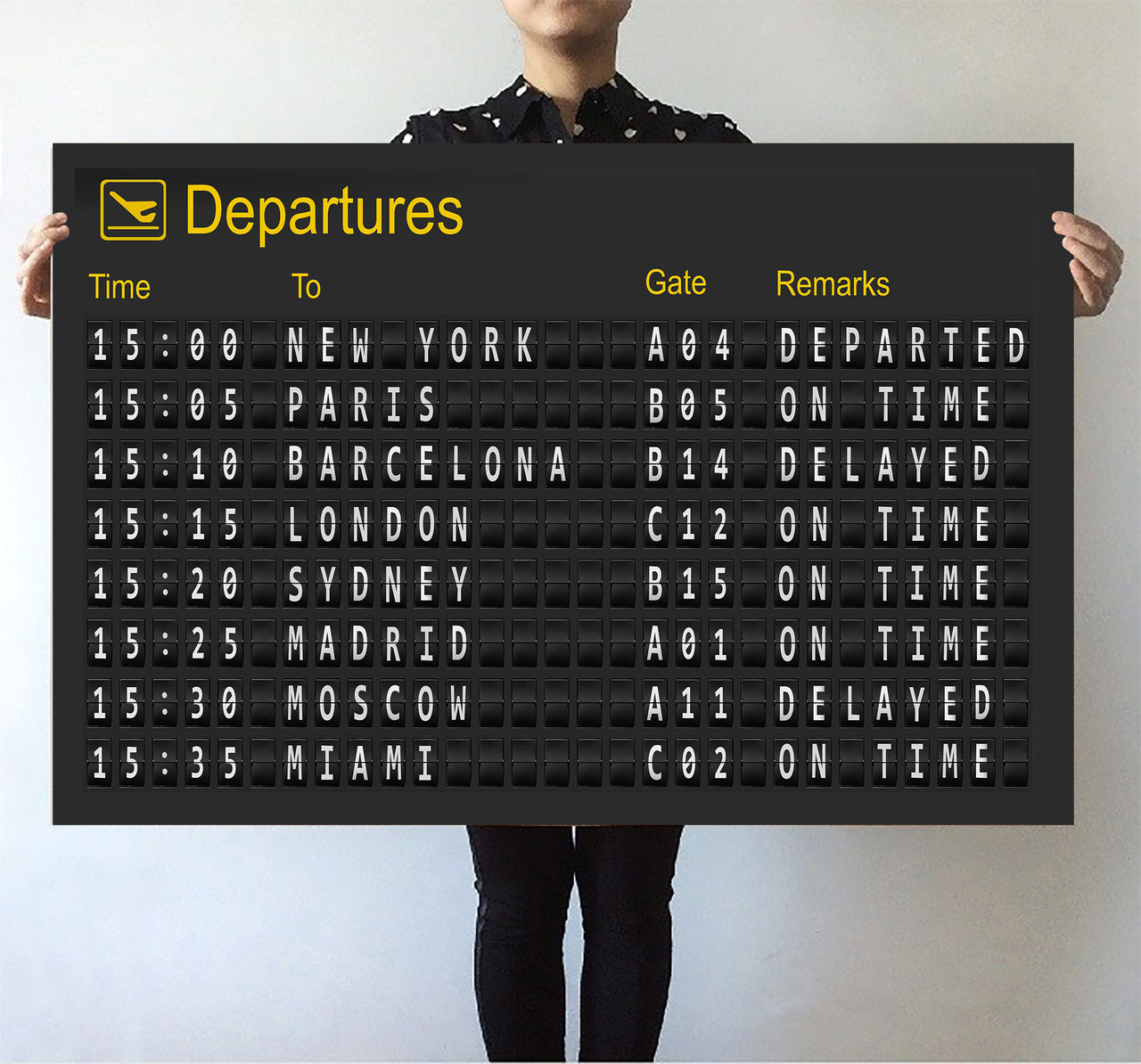 Airport Departure Sign Printed Posters