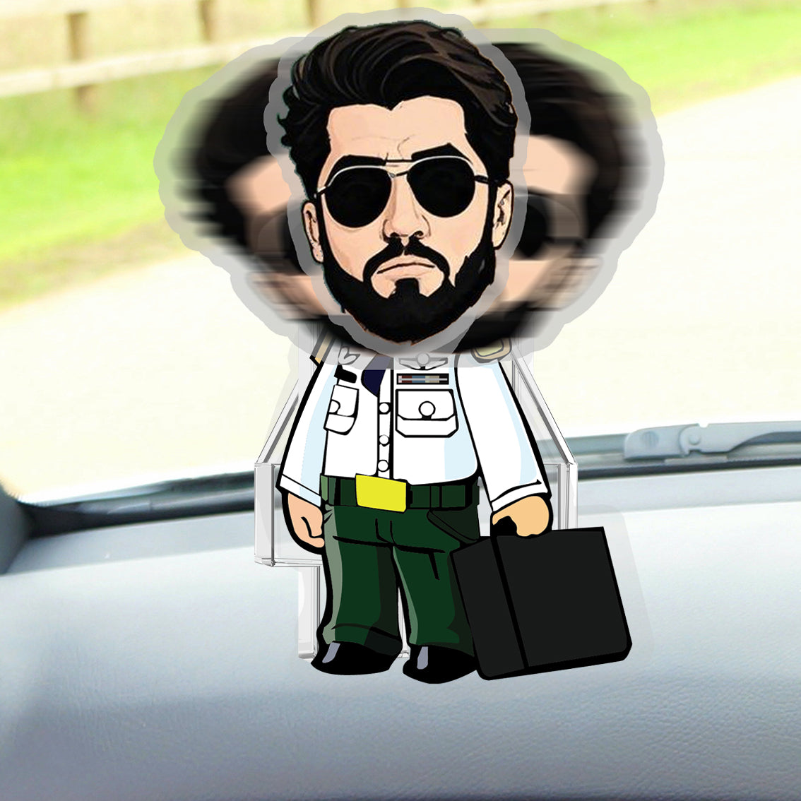 Pilot Holding Handbag Custom Automatic Shaking Head Decorations Personalized Acrylic