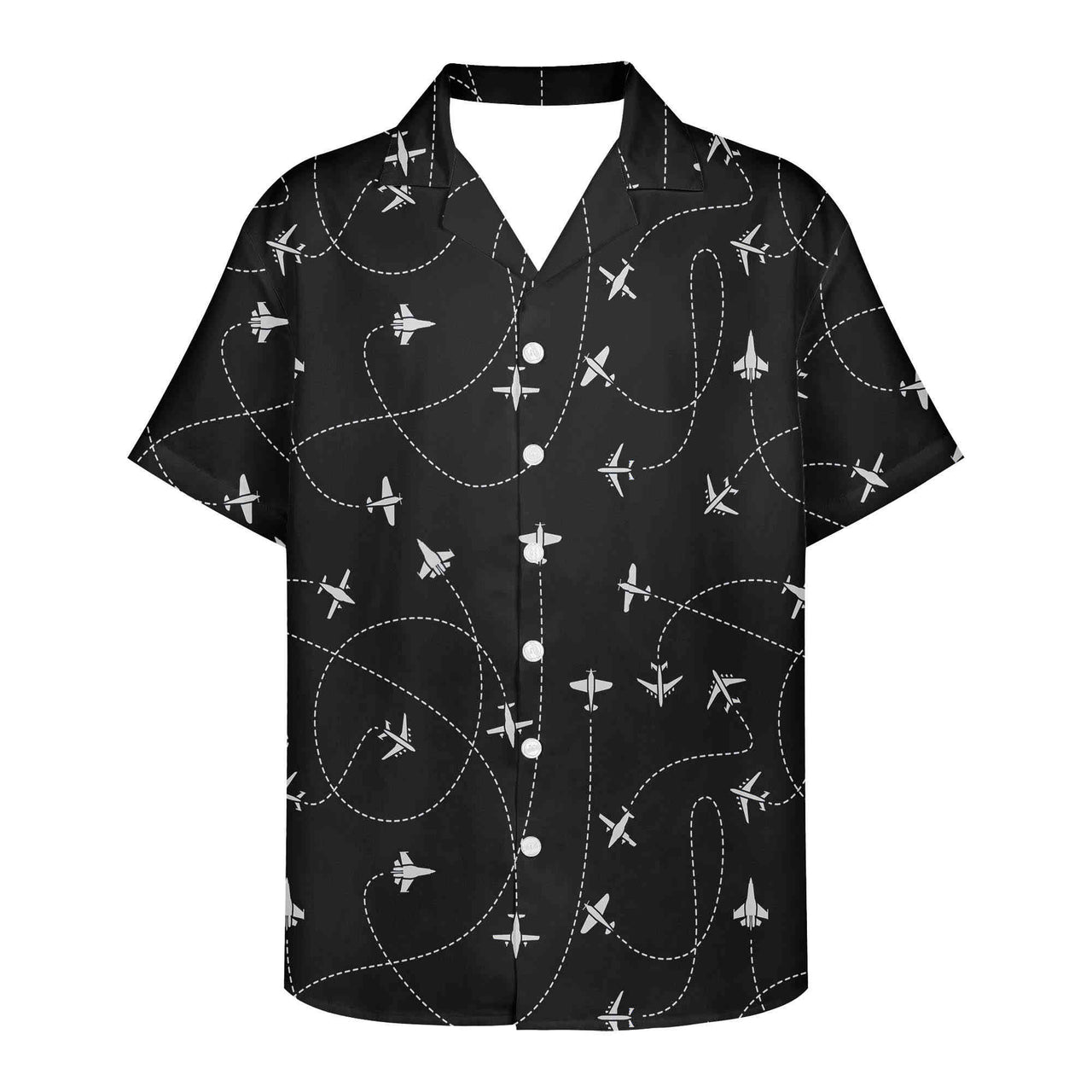 Travel The World By Plane (Black)  Designed 3D Hawaiian Shirts