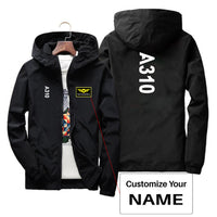Thumbnail for A310 Text Designed Thin Windbreaker Jackets