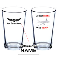 Thumbnail for Let Your Dreams Take Flight Designed Beer & Water Glasses
