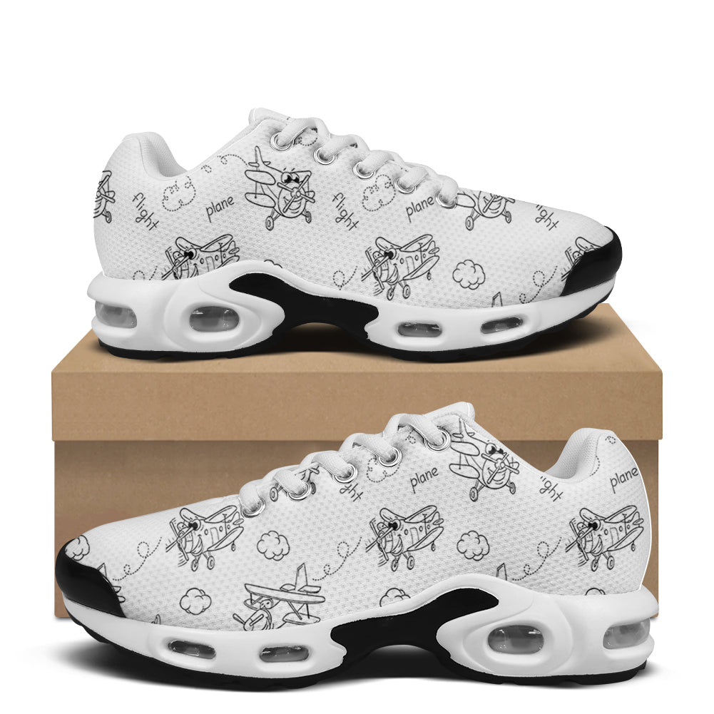 Cartoon Planes Designed Air Cushion Running Shoes